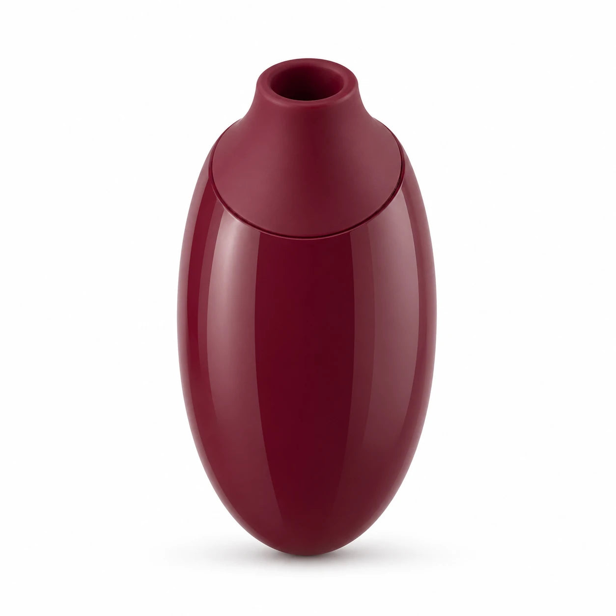 Burgundy Xindari Velvet Pulse suction vibrator front view on white background