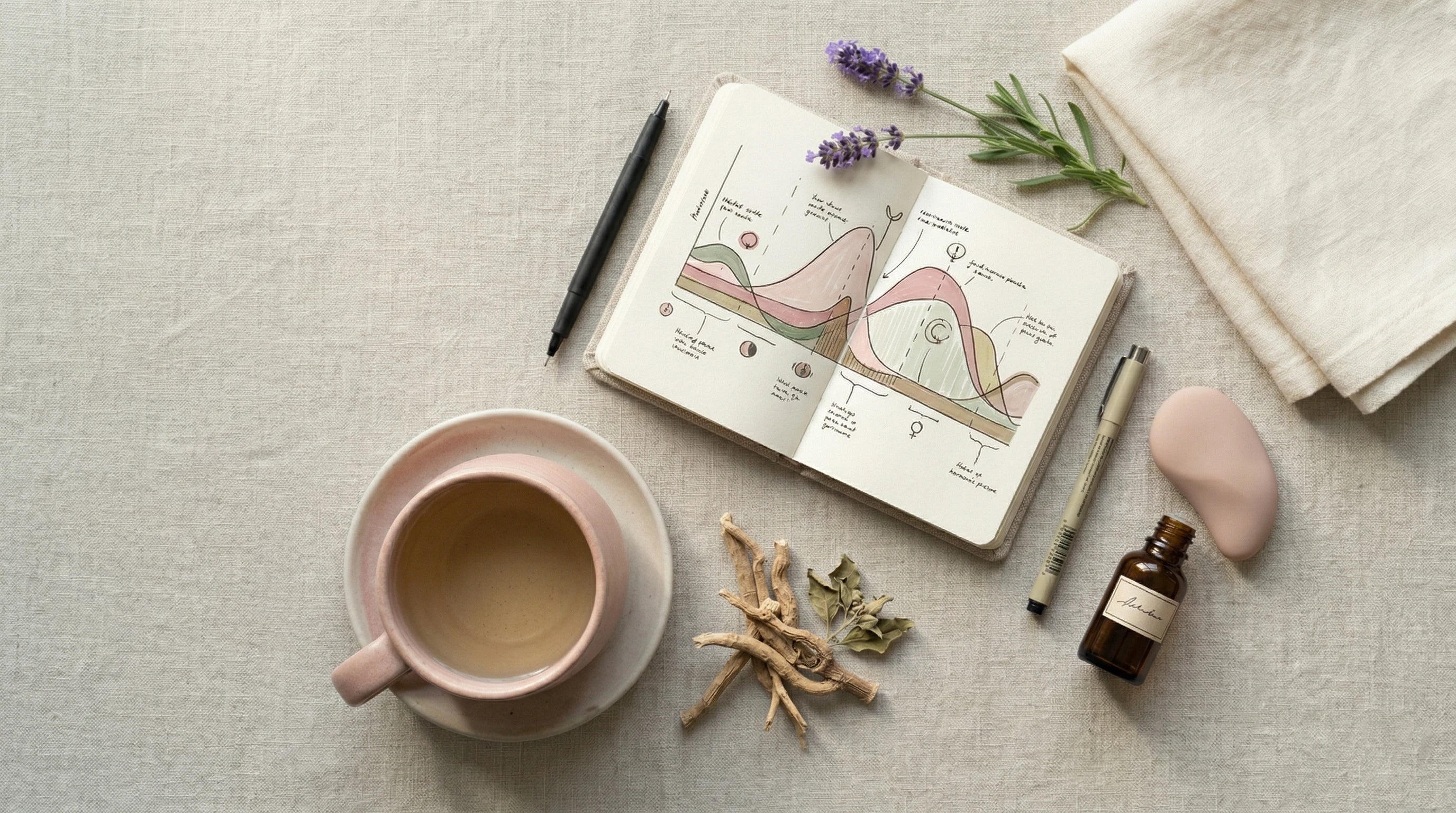 Evening self-care tools supporting the oxytocin-cortisol balance — part of how to balance hormones naturally