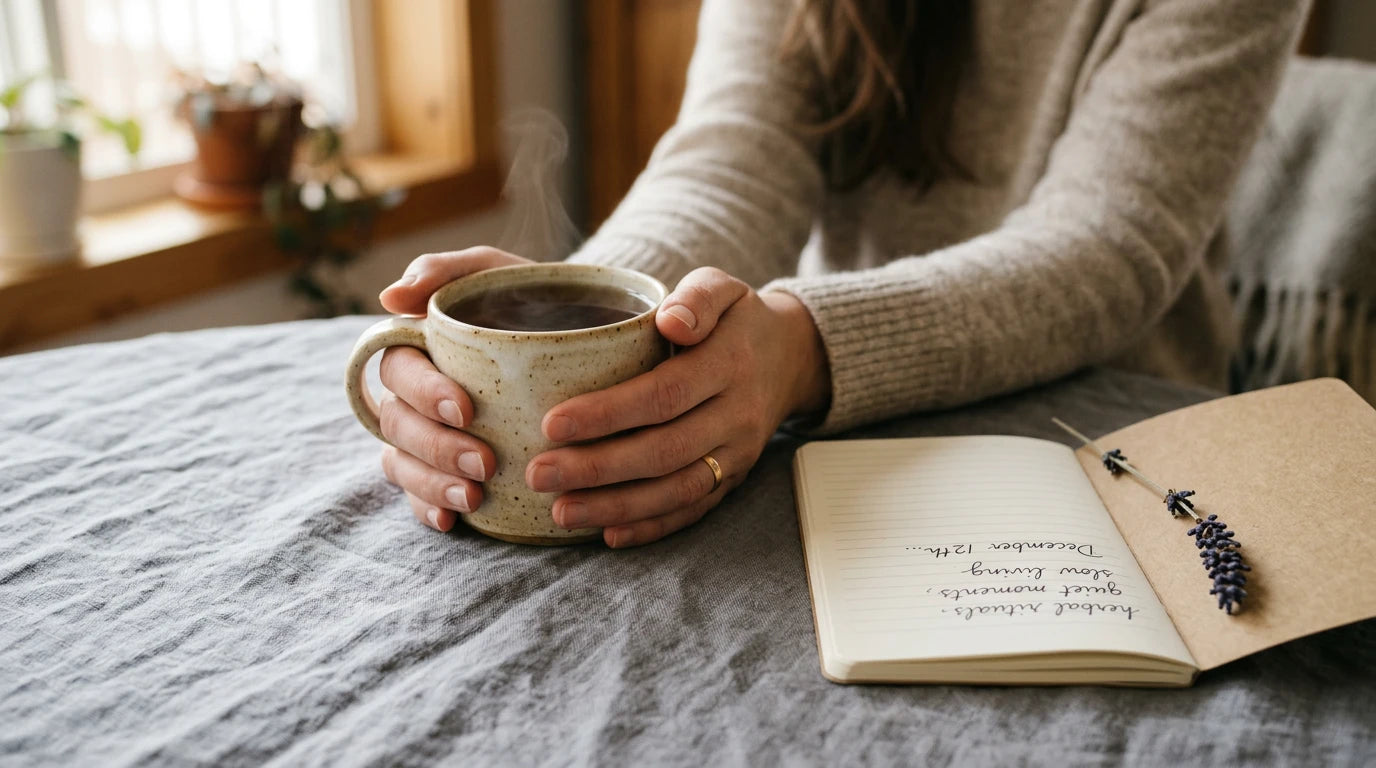 A calming self-care moment — addressing the root hormonal cause of stress-related weight gain