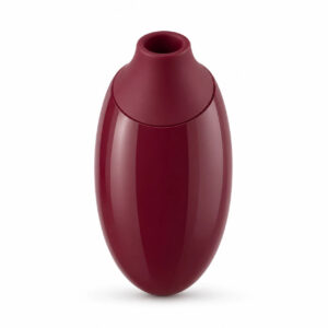 Burgundy Xindari Velvet Pulse suction vibrator front view on white background